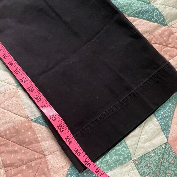 Old Navy Pants Womens 16 High Rise Wide‎ Leg Black Chinos Cropped - Picture 9 of 10